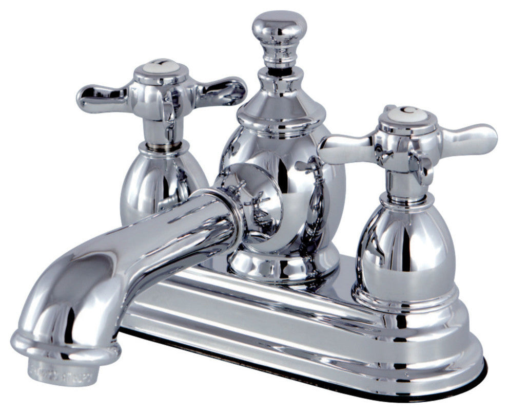 4" Centerset Bathroom Faucet WithBrass Pop-Up, Polished Chrome