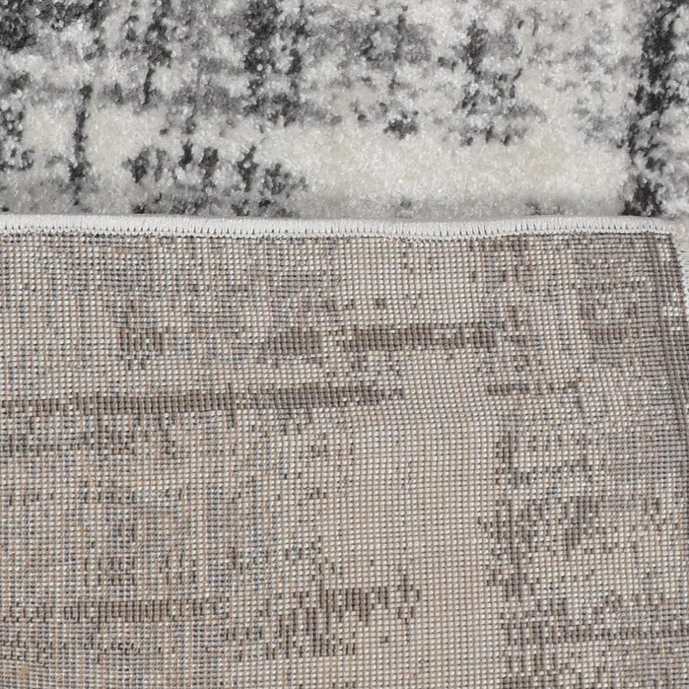 MACHINE MADE HEATSET POLYPROPYLENE AREA RUGS -Silver Color,Floral Design, [Rectangle] 9'x12'