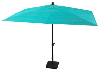 10'x6.5' Rectangular Auto Tilt Market Umbrella, Grey Frame, Sunbrella, Aruba