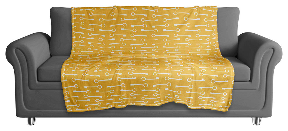 Yellow Keys Pattern Fleece Blanket