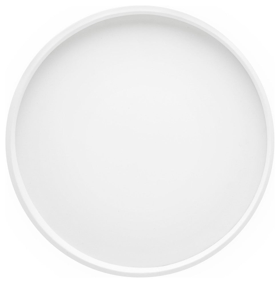 White 14" Round Serving Tray