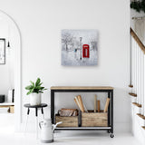 Romantic Memories: Red Phone Booth - Abstract Paintings, Modern Artwork