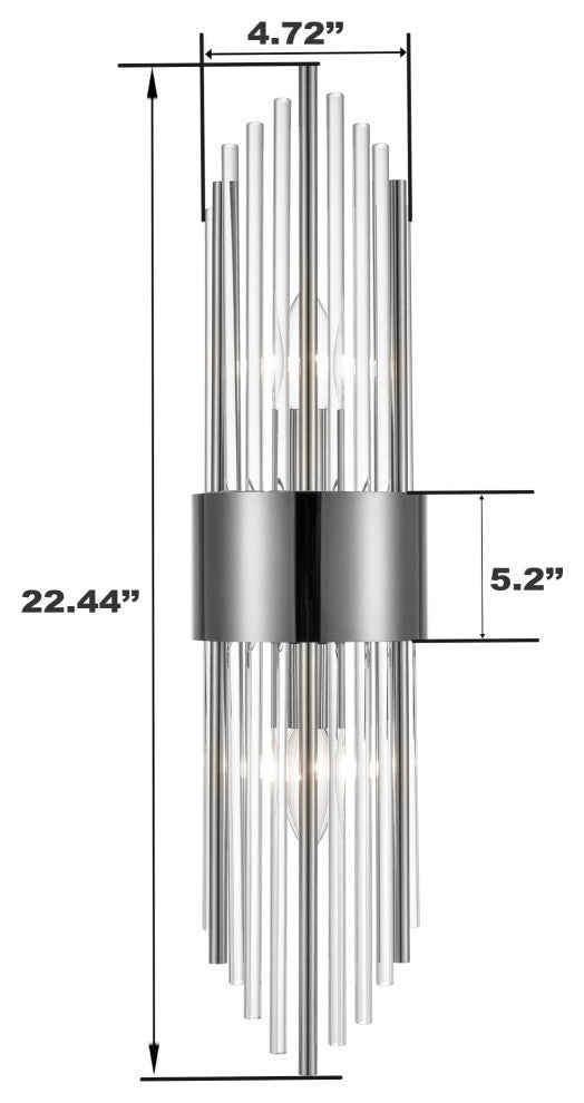 Modern Crystal Wall Sconce Set of 2, Black