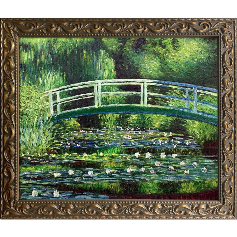 Japanese Bridge, Elegant Gold Frame 20"x24"