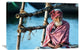 "The Old Man And The Ganges" Stretched Canvas Giclee by Piet Flour, 36x24"