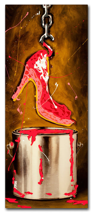 Roderick Stevens 'Paint Dipped Shoe Pink' Canvas Art, 8x19