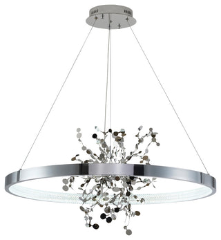 Stainless Steel LED Chandelier With Confetti Interior