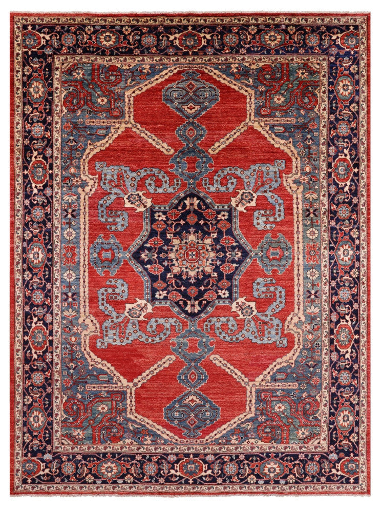 8' 11" X 12' 1" Persian Fine Serapi Handmade Wool Rug - Q12434
