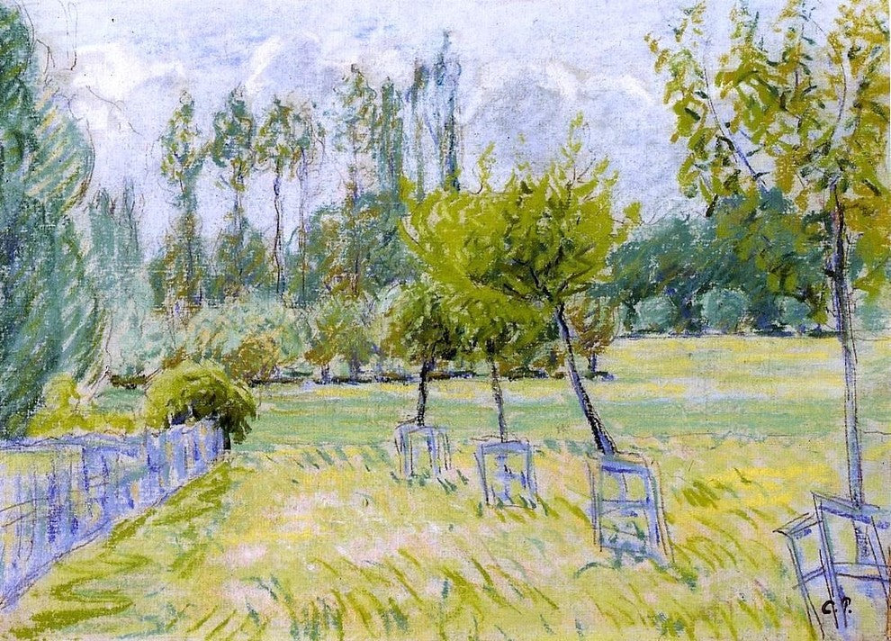 Camille Pissarro Study of Apple Trees at Eragny Wall Decal Print