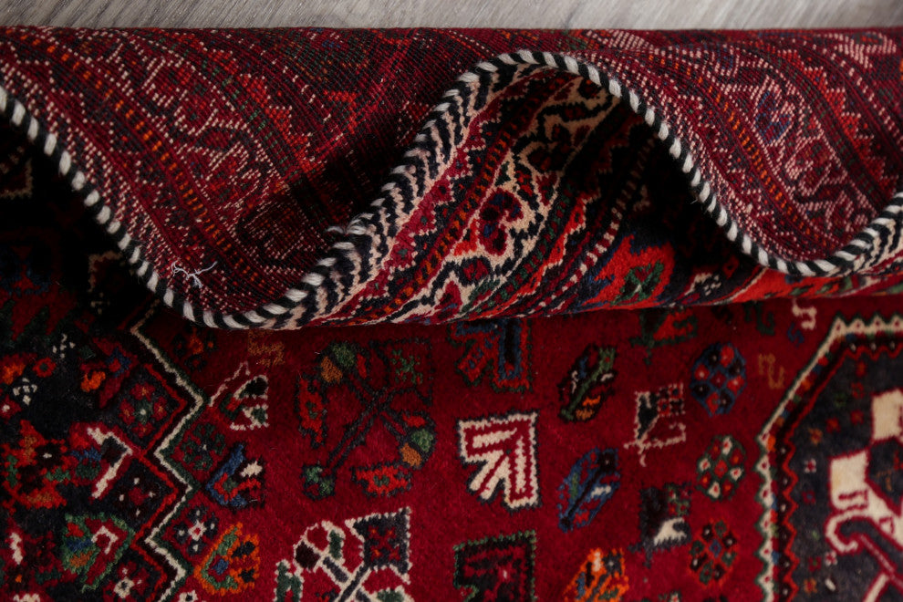 Consigned, Lori Oriental Traditional Persian Hand-Knotted Area Rug, Red, 6x9
