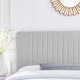 Tufted Headboard, King Size, Velvet, Light Gray, Modern Contemporary