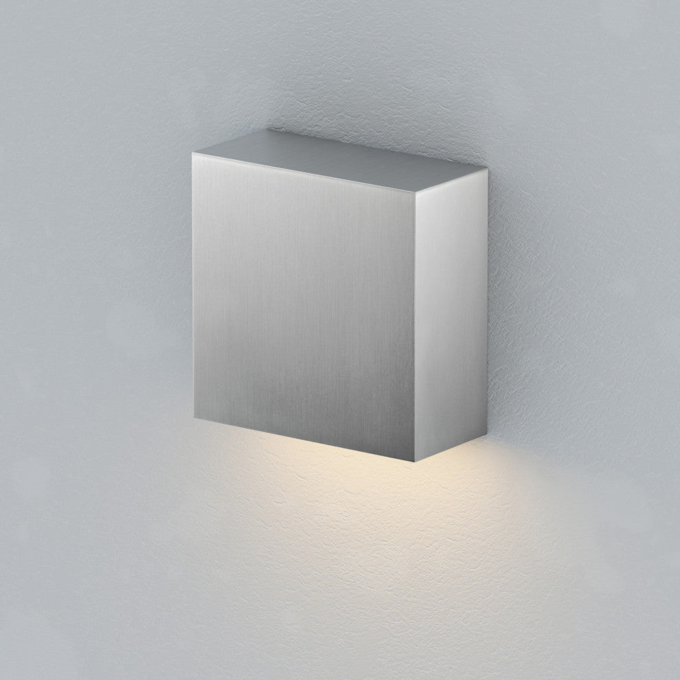 ET2 E23222 Cubed 6" Tall LED Wall Sconce - Satin Aluminum