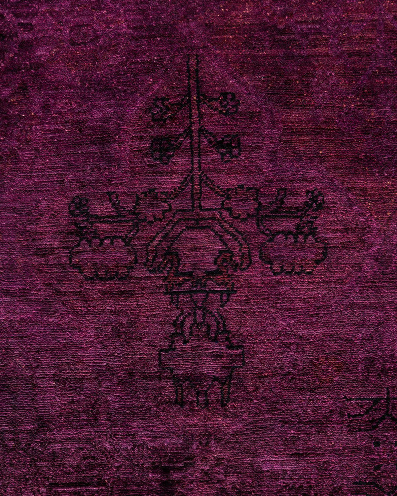 Vibrance, One-of-a-Kind Hand-Knotted Area Rug Purple, 5'0"x8'7"
