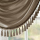 Madison Park Elena Silky Sheer Window Valance with Tassels, Bronze, Bronze