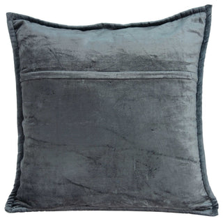 20" X 7" X 20" Transitional Charcoal Solid Quilted Pillow Cover With Poly Insert