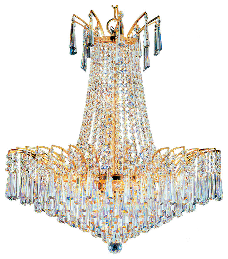 Artistry Lighting Victoria Drop Collection Crystal Chandelier, Gold, 16"x16"