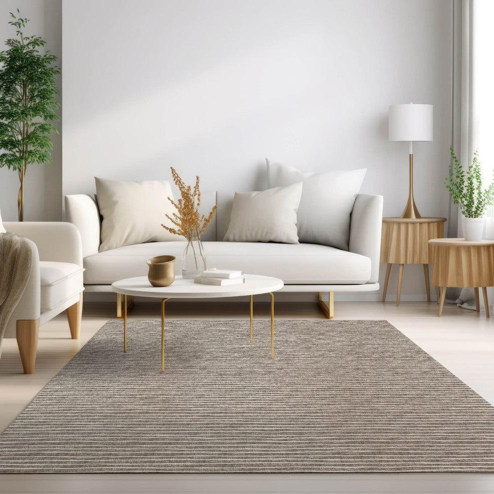 Indoor/Outdoor Laidley LA1 Taupe Machine Washable 9' x 12' Rug