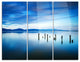"Cloudy Sky in Blue Sea" Photo Metal Wall Art, 3 Panels, 36"x28"
