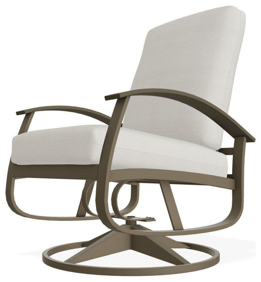 Belle Isle Cushion Outdoor Swivel Rocker, Grasscloth Buff/Beachwood