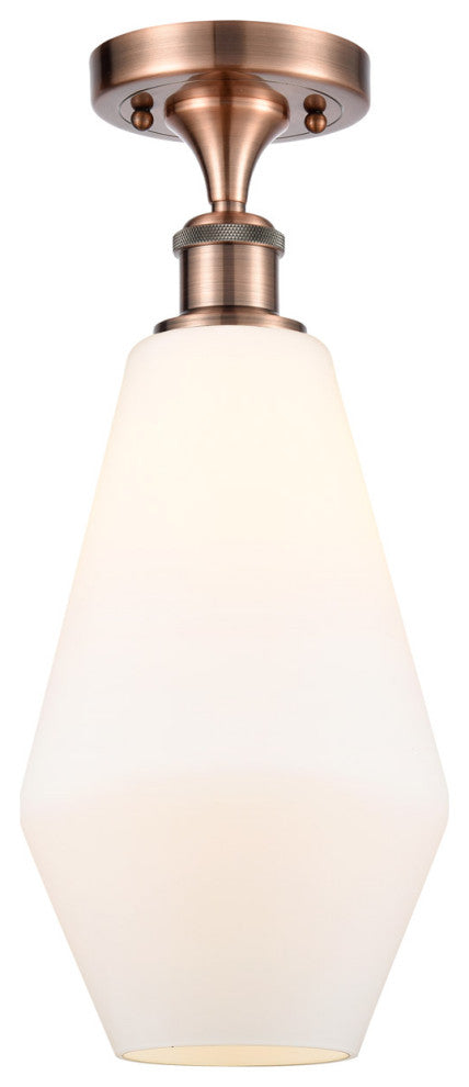 Innovations 516-1C-AC-G651-7 1-Light Semi-Flush Mount, Antique Copper