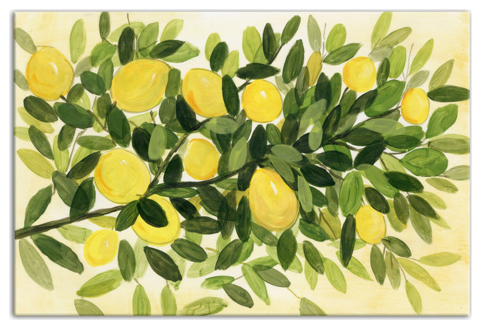 Painted Lemons 36x24 Canvas Wall Art