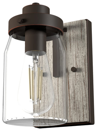 Devon Park Onyx Bengal and Barnwood With Clear Glass 1 Light Sconce Wall