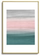 Anita's & Bella's Artwork Teal Blush Gray Watercolor Metal Framed Art Print