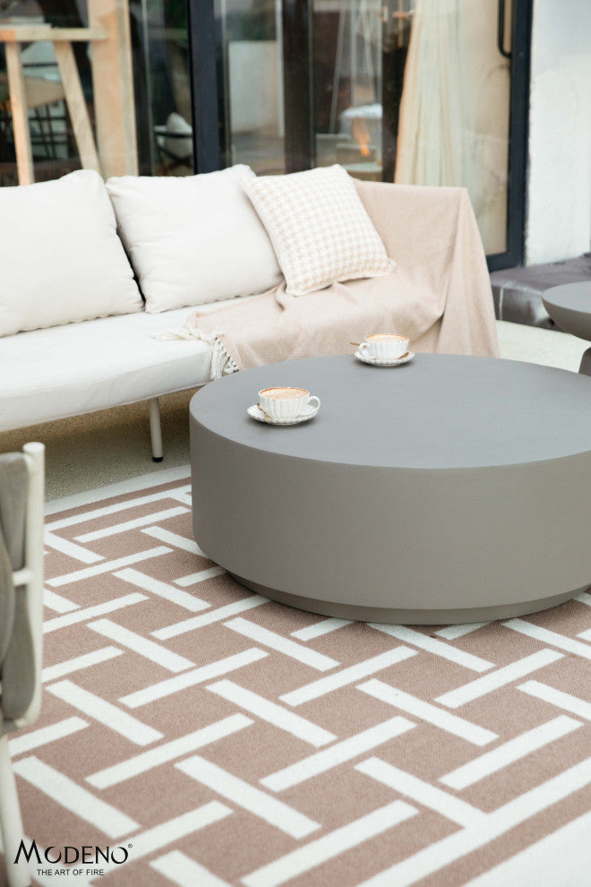 Rome 40" Round Concrete Coffee Table, Space Grey