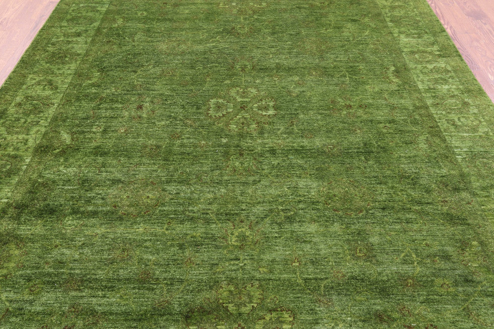 8' 0" X 9' 10" Full Pile Overdyed Handmade Wool Rug - Q12707