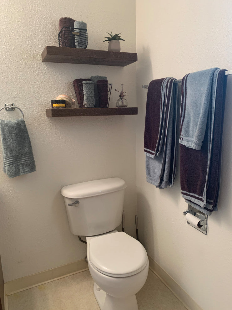 Rustic, Floating Shelf, 2" Thick x 6" Deep, Mountable, Mocha, 18"