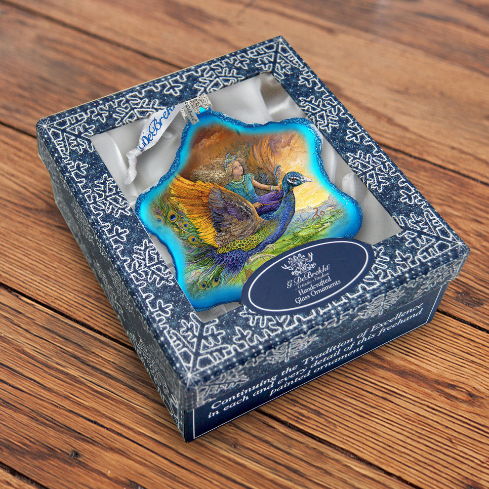 Peacock Princess Glass Ornament