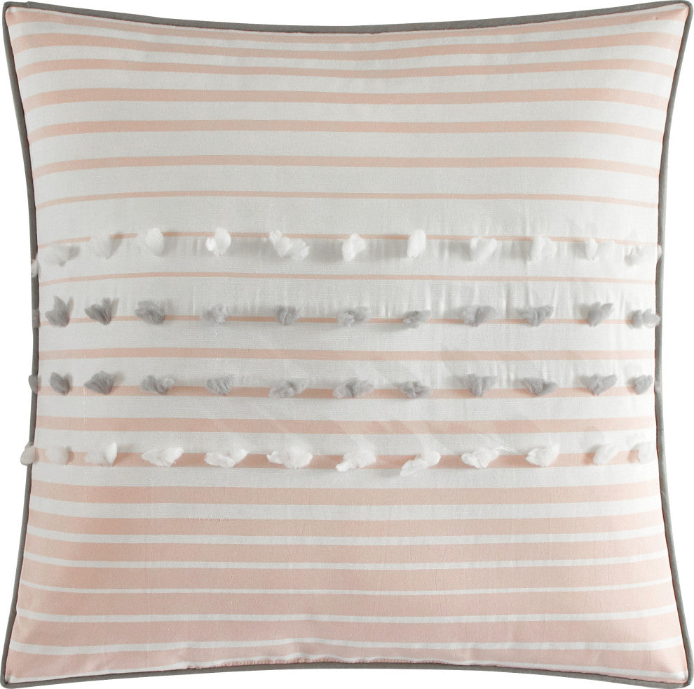 Clarion 7 Piece Comforter Set, Pink, Queen