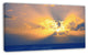Scenic Yellow Sunset in Ocean, Oversized Landscape Canvas Art, 32"x16"