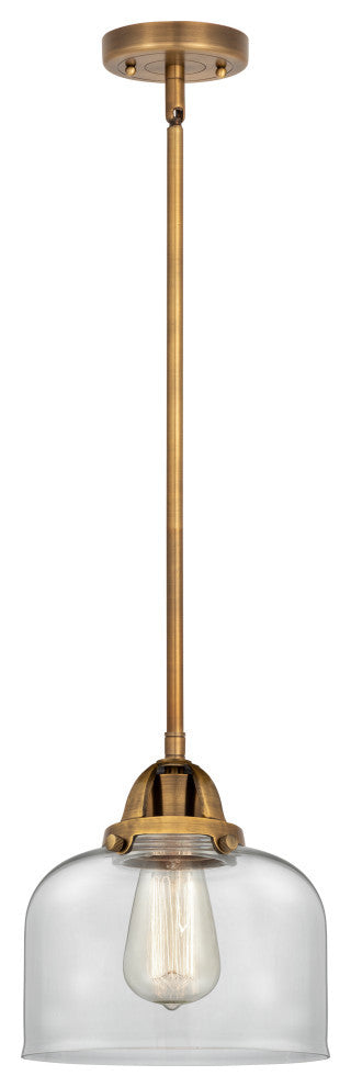 Large Bell Mini Pendant, Brushed Brass, Clear, Clear