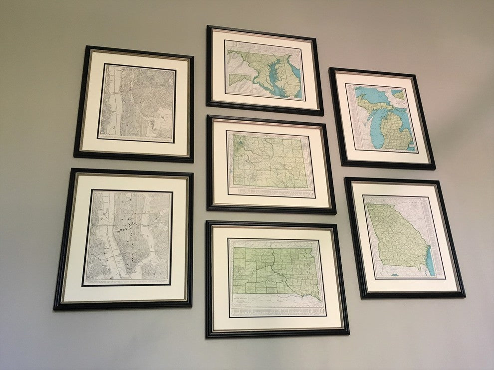Original Vintage Georgia Map, Framed, 1940s Authentic Map