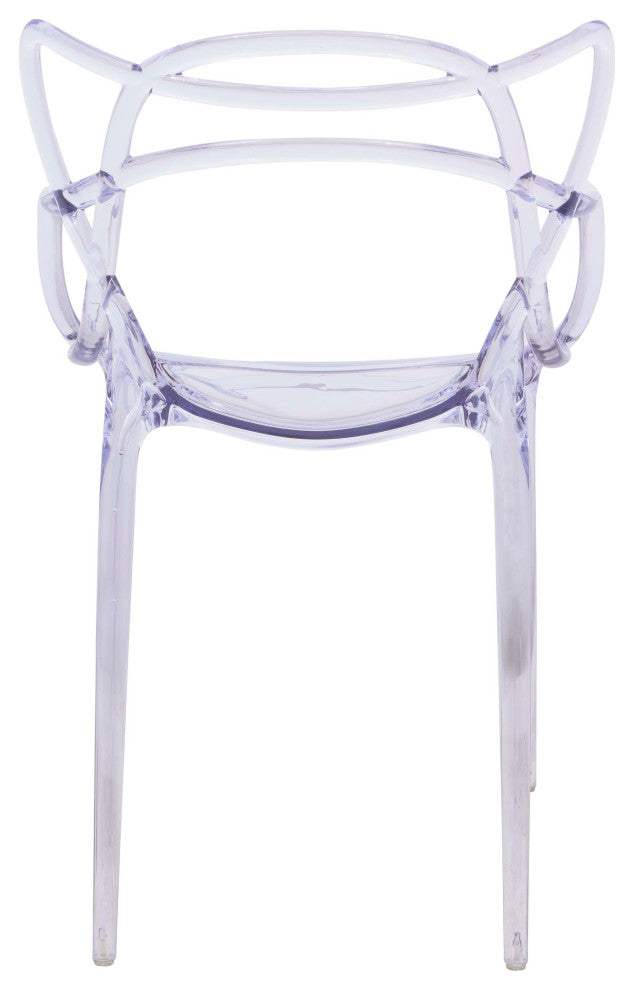 LeisureMod Milan Modern Wire Design Chair Clear