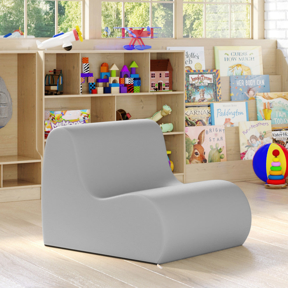 Midtown Foam Classroom Chair, Medium Size - Premium Vinyl - Submarine Grey