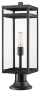 Z-LITE 596PHBR-553PM-BK 1 Light Outdoor Pier Mounted Fixture, Black