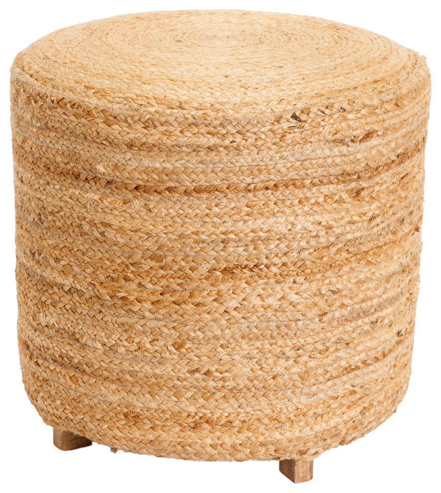 Surya Tropics Wheat Ottoman 18"Hx18"Wx18"D