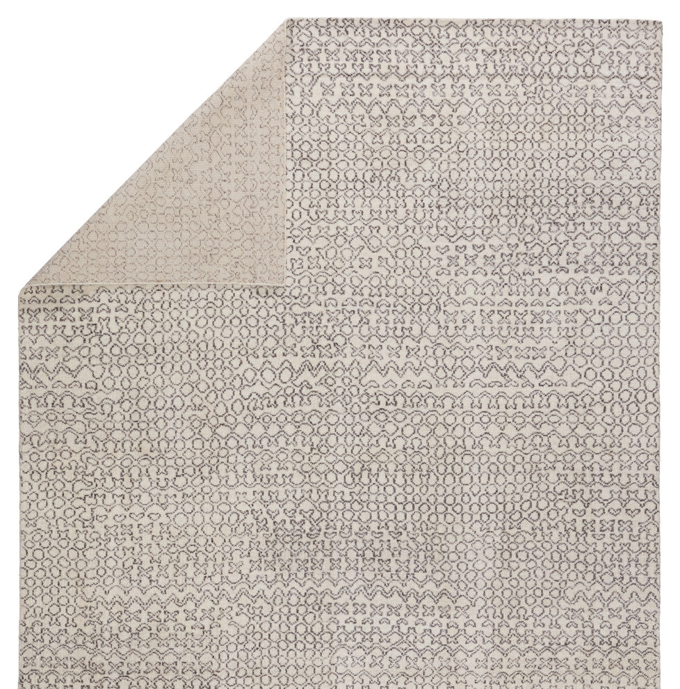 Pollack by Jaipur Living Reverb Knotted Trellis Ivory/Black Area Rug, 9'x12'