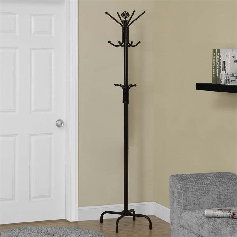 Coat Rack, 70" Black Metal
