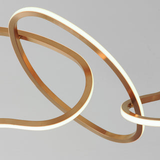 ET2 E24618 Unity 69"W LED Abstract Linear Chandelier - Brushed Champagne