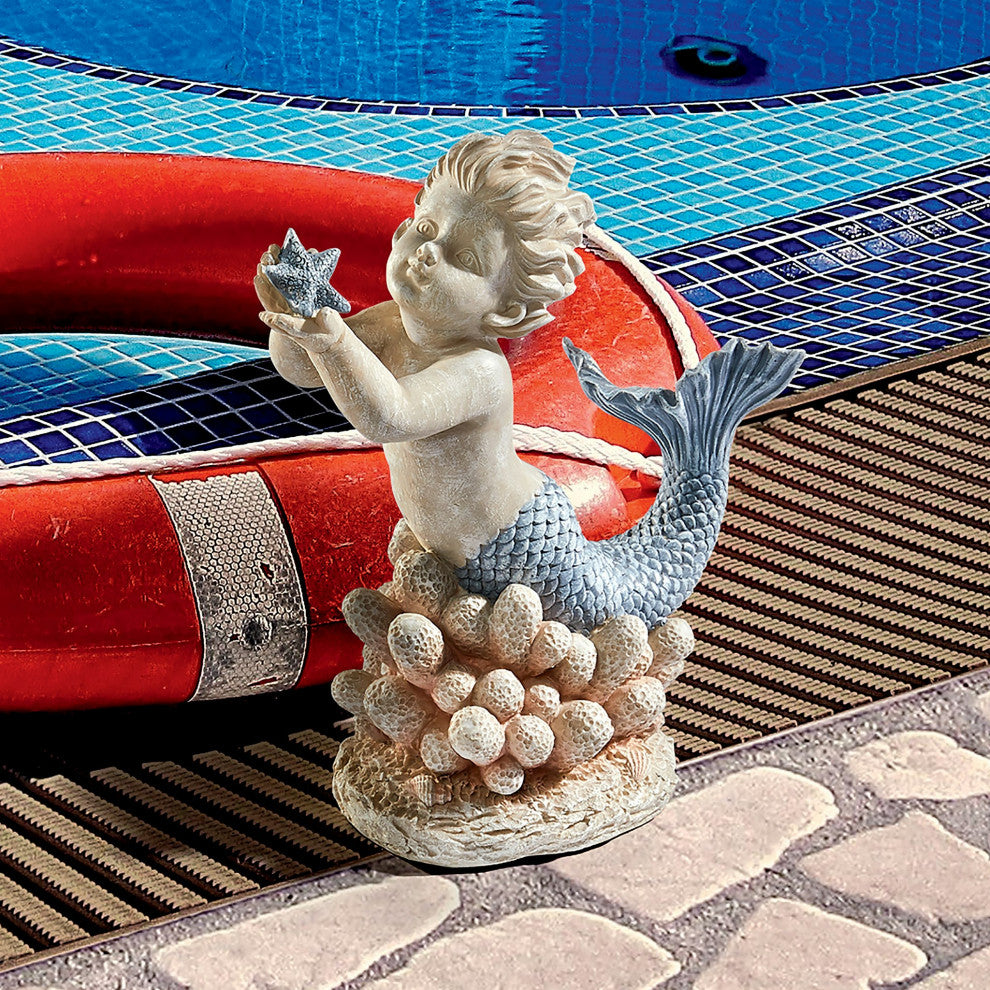 Design Toscano Little Boy Mermaid Swimming Statue
