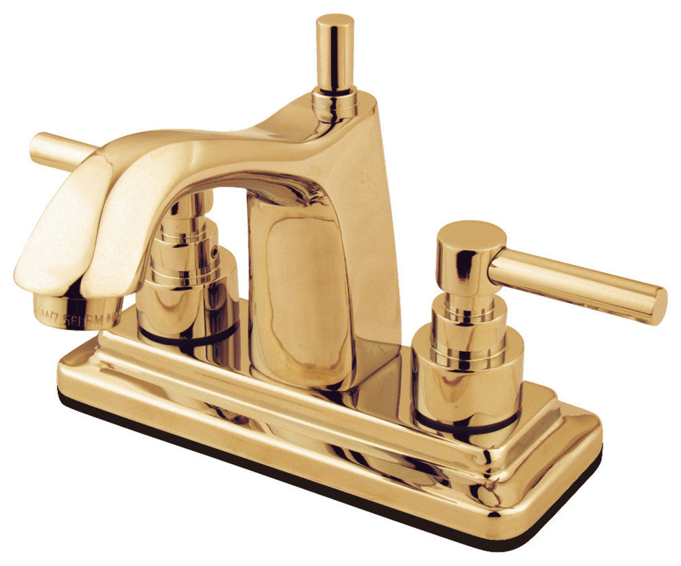 Kingston Brass 4" Centerset Bathroom Faucet w/Brass Pop-Up, Polished Brass