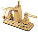 Kingston Brass 4" Centerset Bathroom Faucet w/Brass Pop-Up, Polished Brass