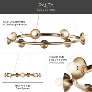 Palta 42" 12 Light Chandelier, Champagne Bronze