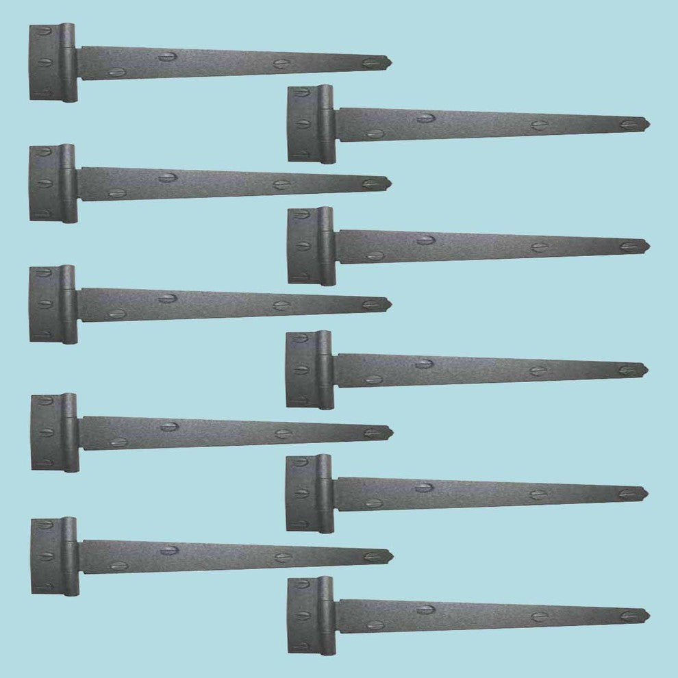 10 T Strap Door Hinge Black RSF Black Iron Light Duty 7" |