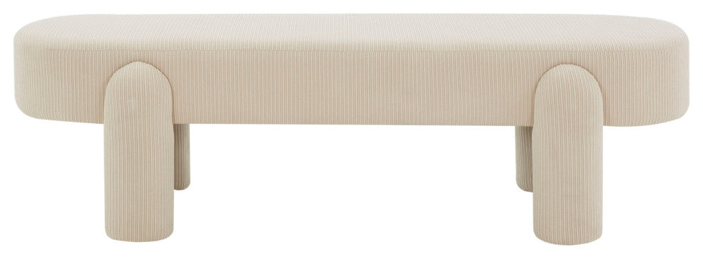 Safavieh Couture Laurence Corduroy Bench, Sand