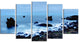 "Rocky Coast Near Raykjanes" Seashore Canvas Art, 60"x32", 5-Panels