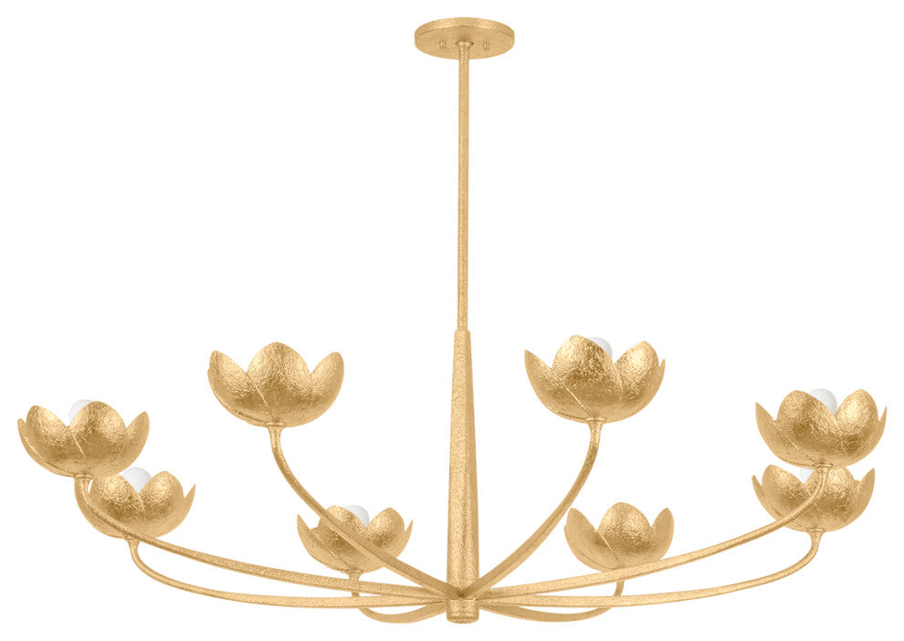 Troy Lighting Arcata Chandelier Vintage Gold Leaf, 55"Lx55"Wx18.25"H